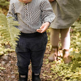 Gingham Long Sleeve One-Piece - Indigo