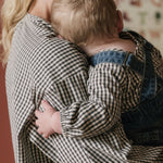 Gingham Long Sleeve One-Piece - Indigo