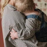 Gingham Long Sleeve One-Piece - Indigo