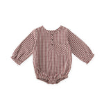 Gingham Long Sleeve One-Piece - Mulberry