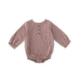 Gingham Long Sleeve One-Piece - Mulberry