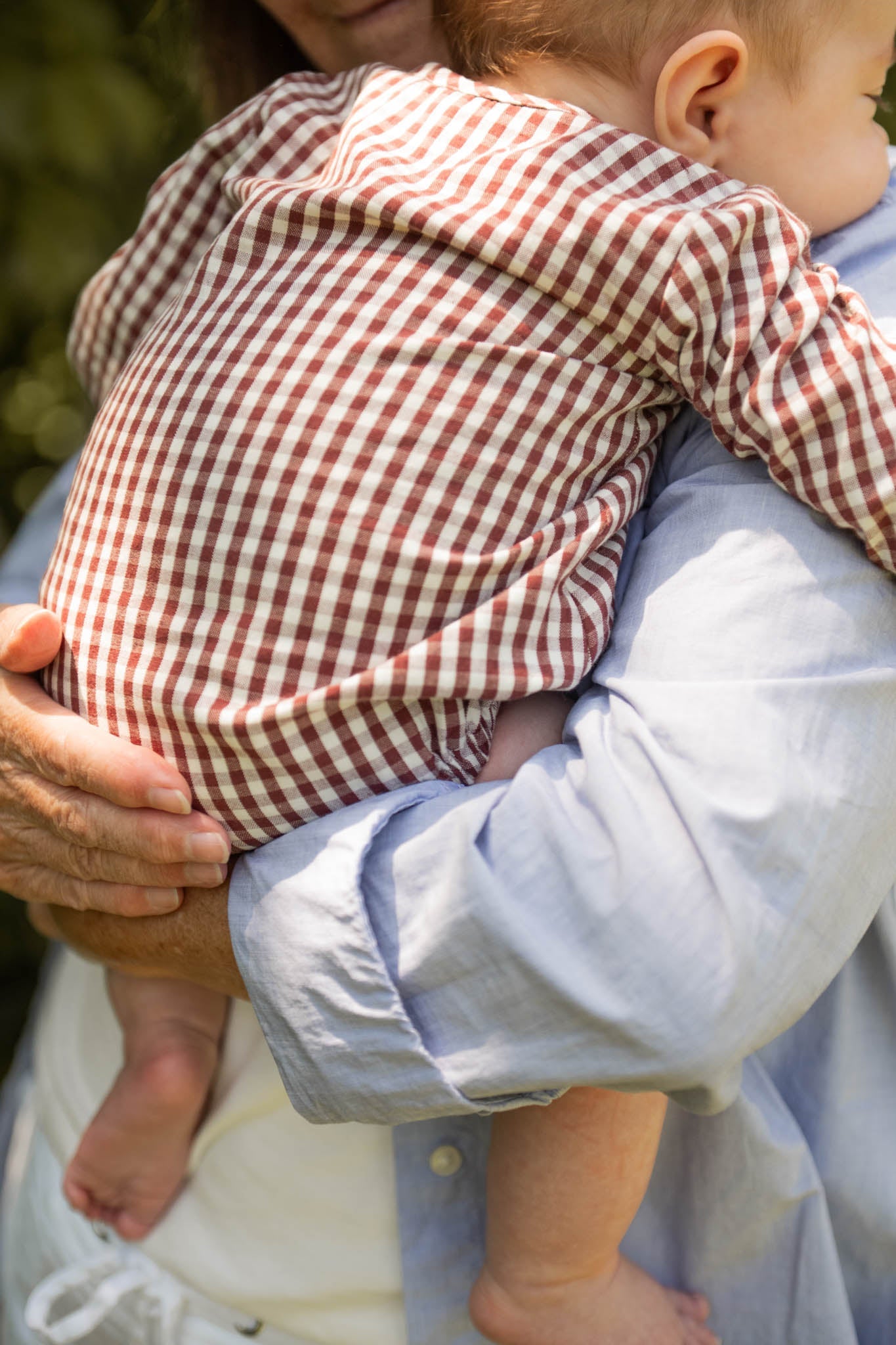 Gingham Long Sleeve One-Piece - Mulberry