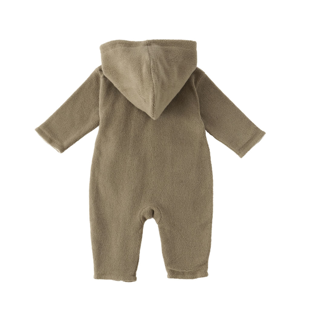 baby teddy fleece baby suit moss