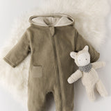 Teddy Fleece Baby Suit - Moss