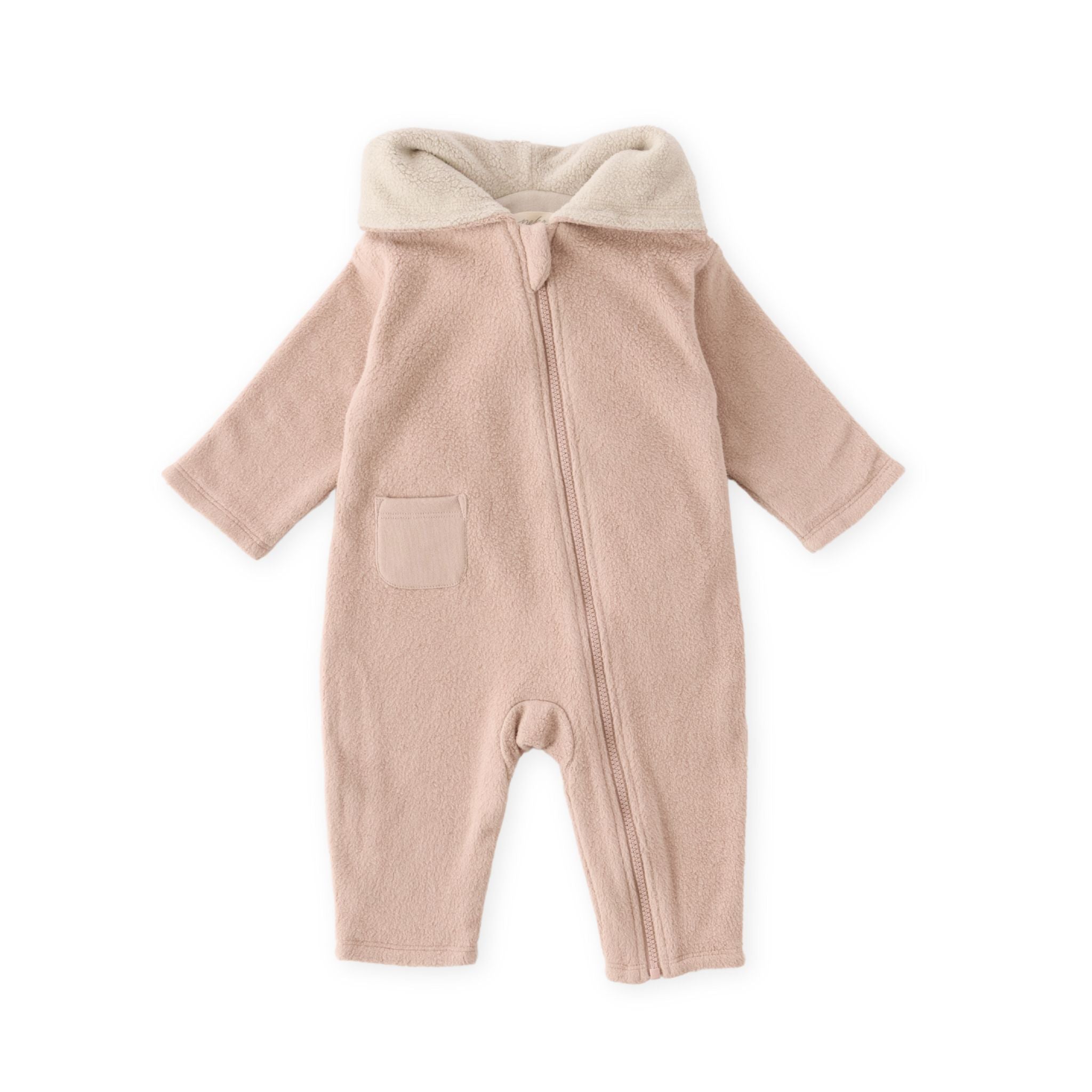 baby teddy fleece baby suit rose pink in pinks pattern
