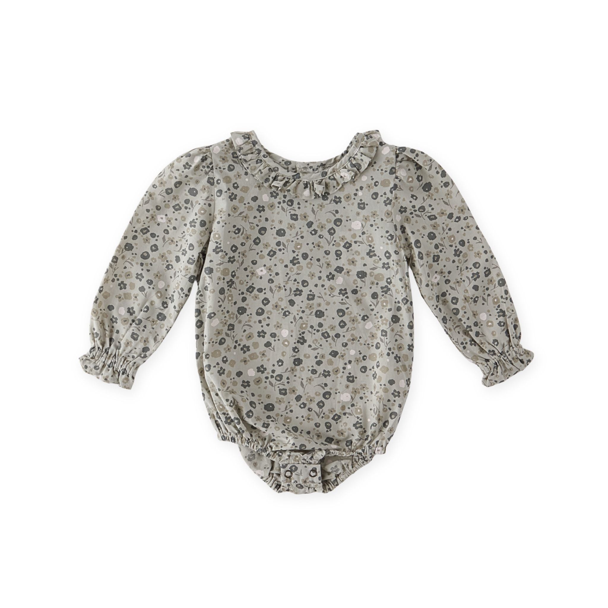 Woven Flutter Neck One-Piece - Forget-Me-Not