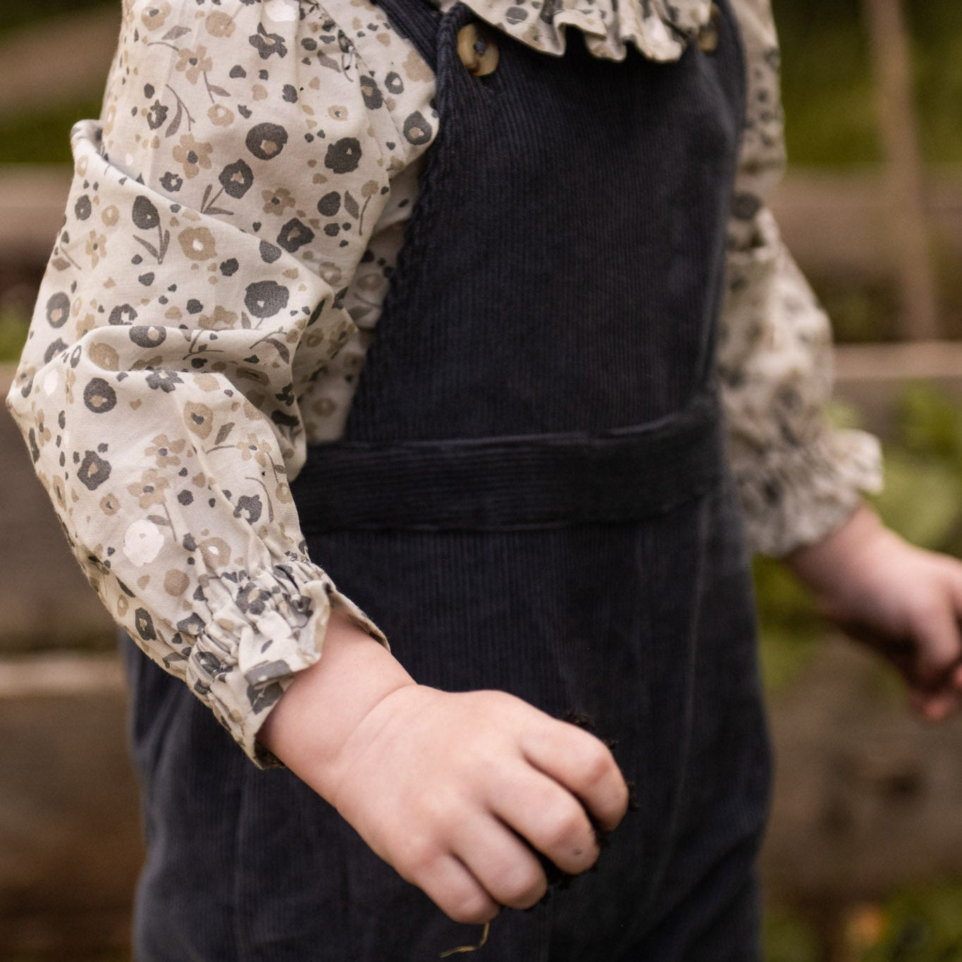 Woven Flutter Neck One-Piece - Forget-Me-Not