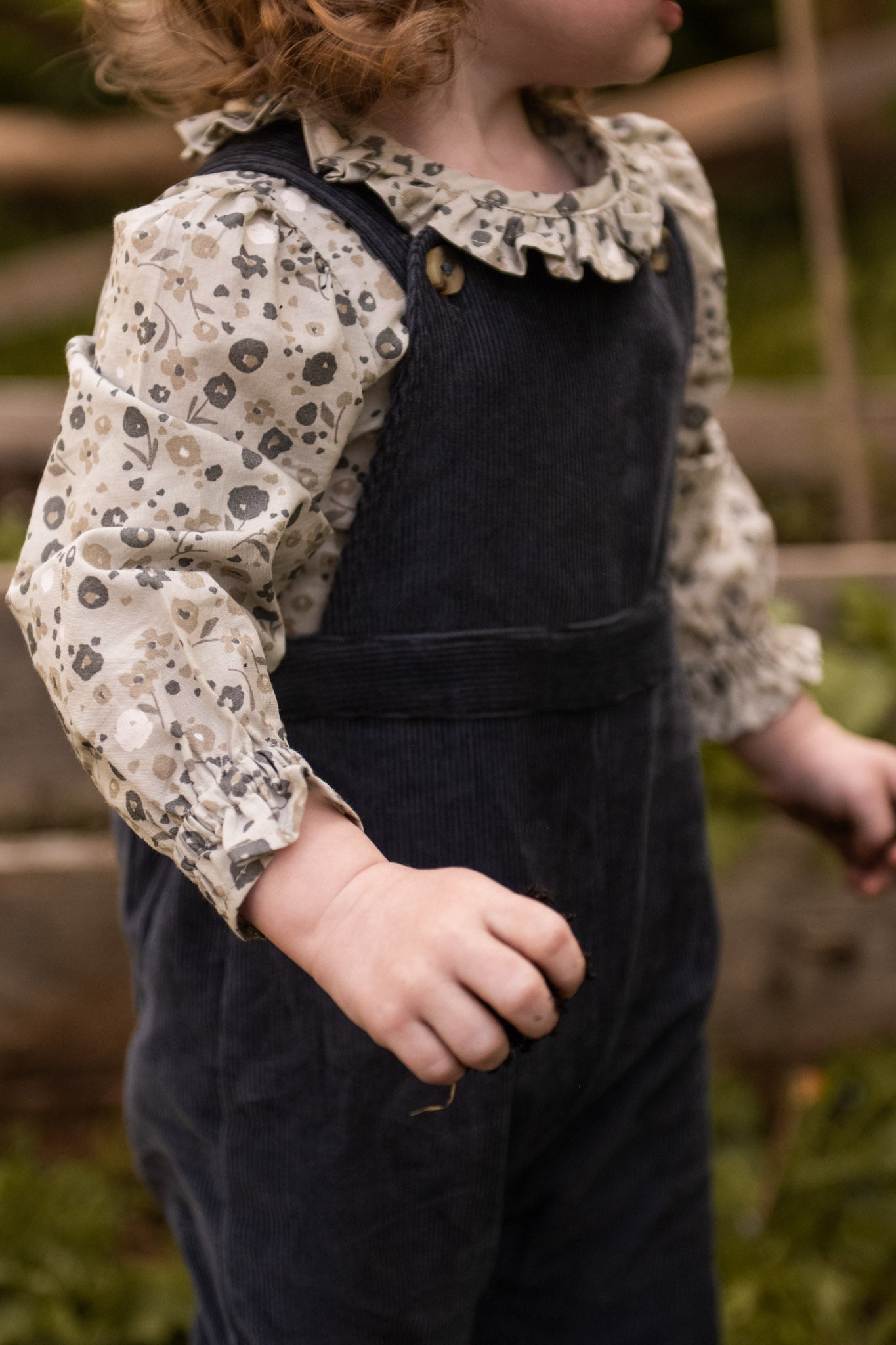 Woven Flutter Neck One-Piece - Forget-Me-Not