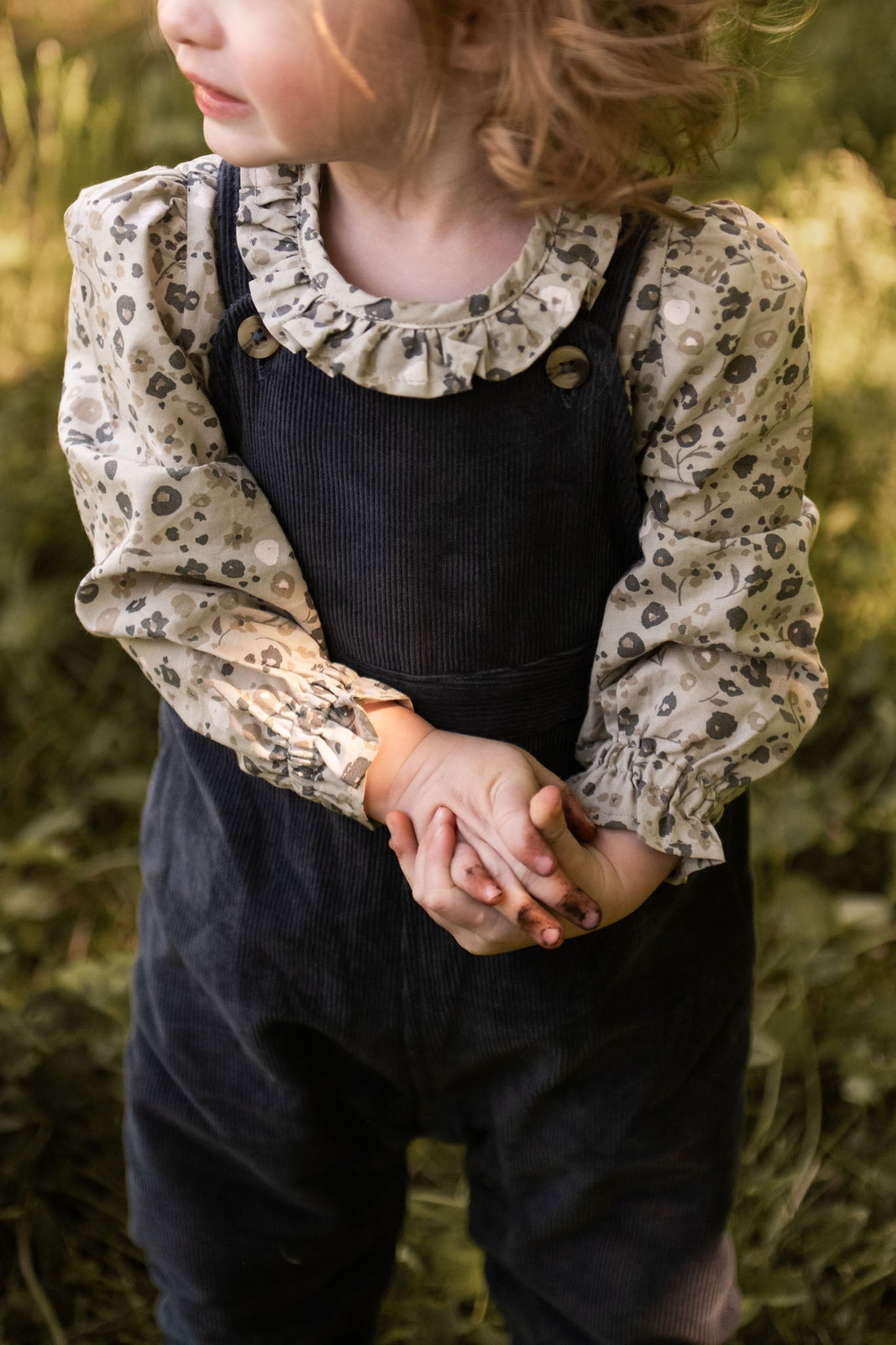 Woven Flutter Neck One-Piece - Forget-Me-Not