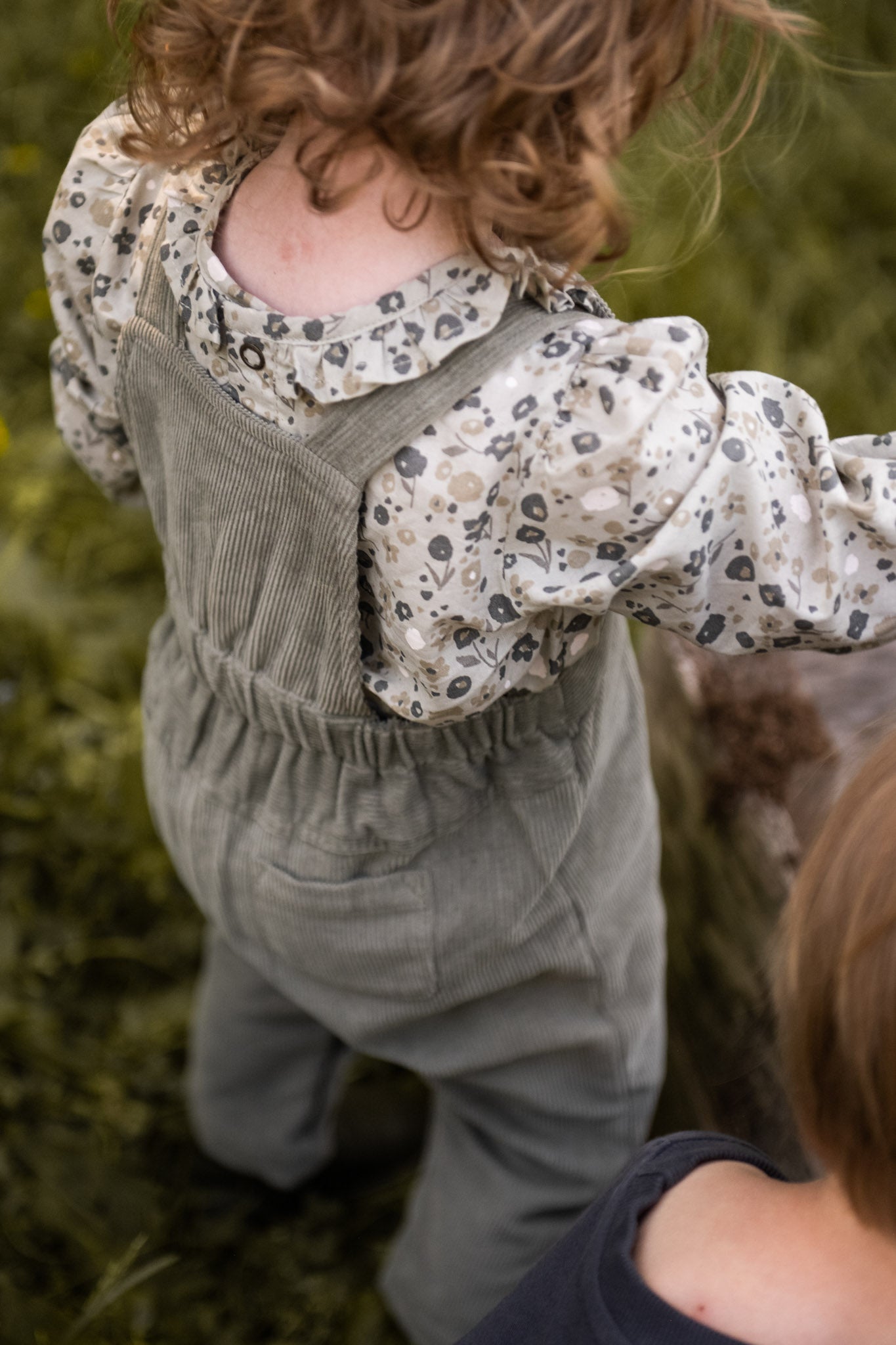 Woven Flutter Neck One-Piece - Forget-Me-Not