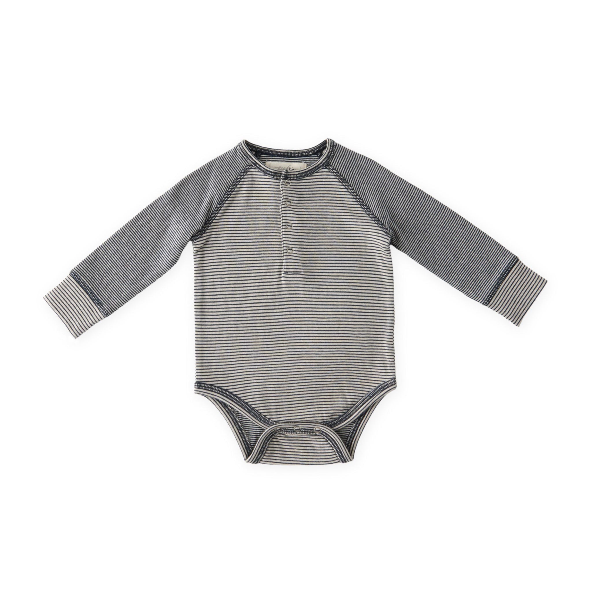 Sailor Stripe Raglan One-Piece - Ink