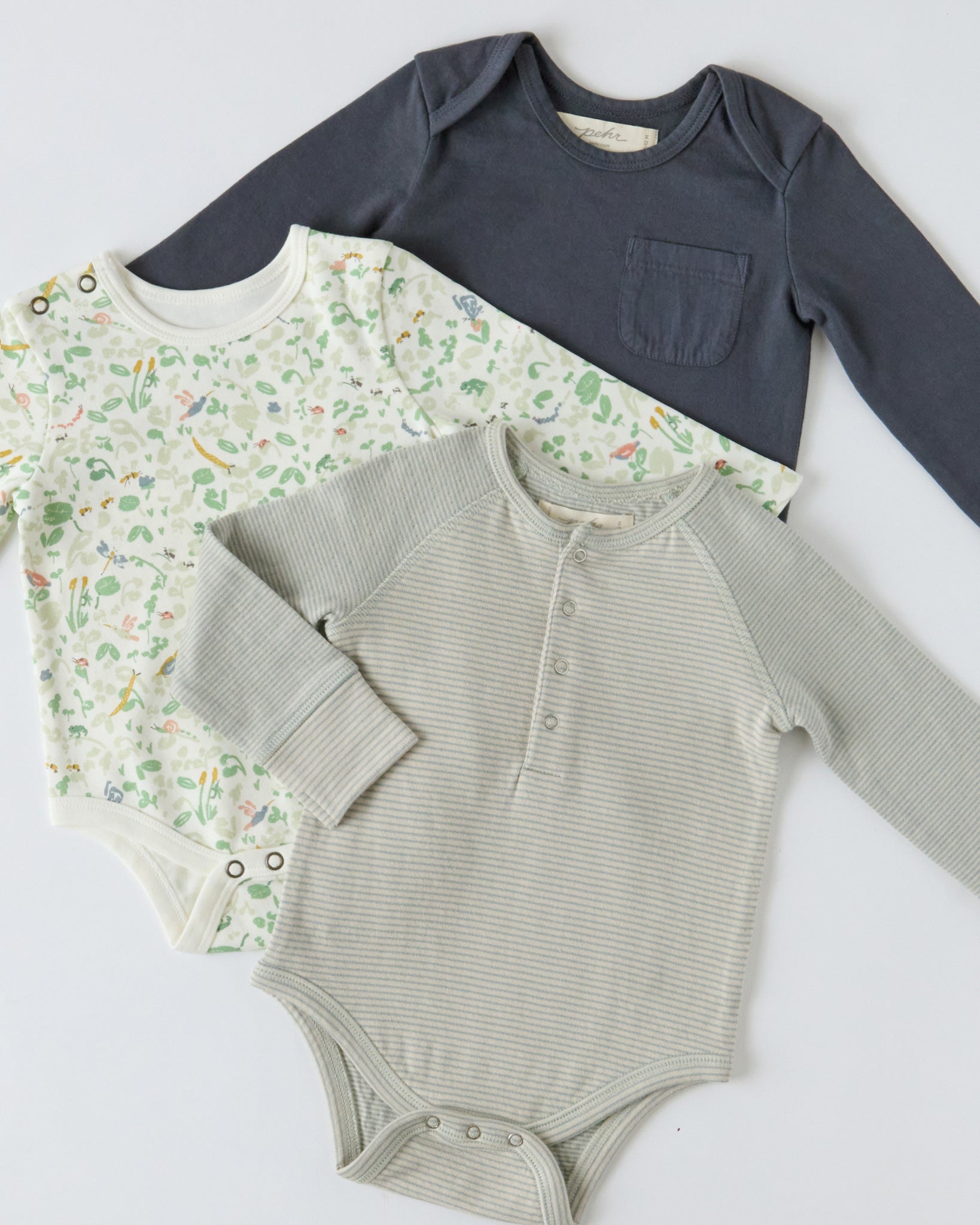 Sailor Stripe Raglan One-Piece - Sea