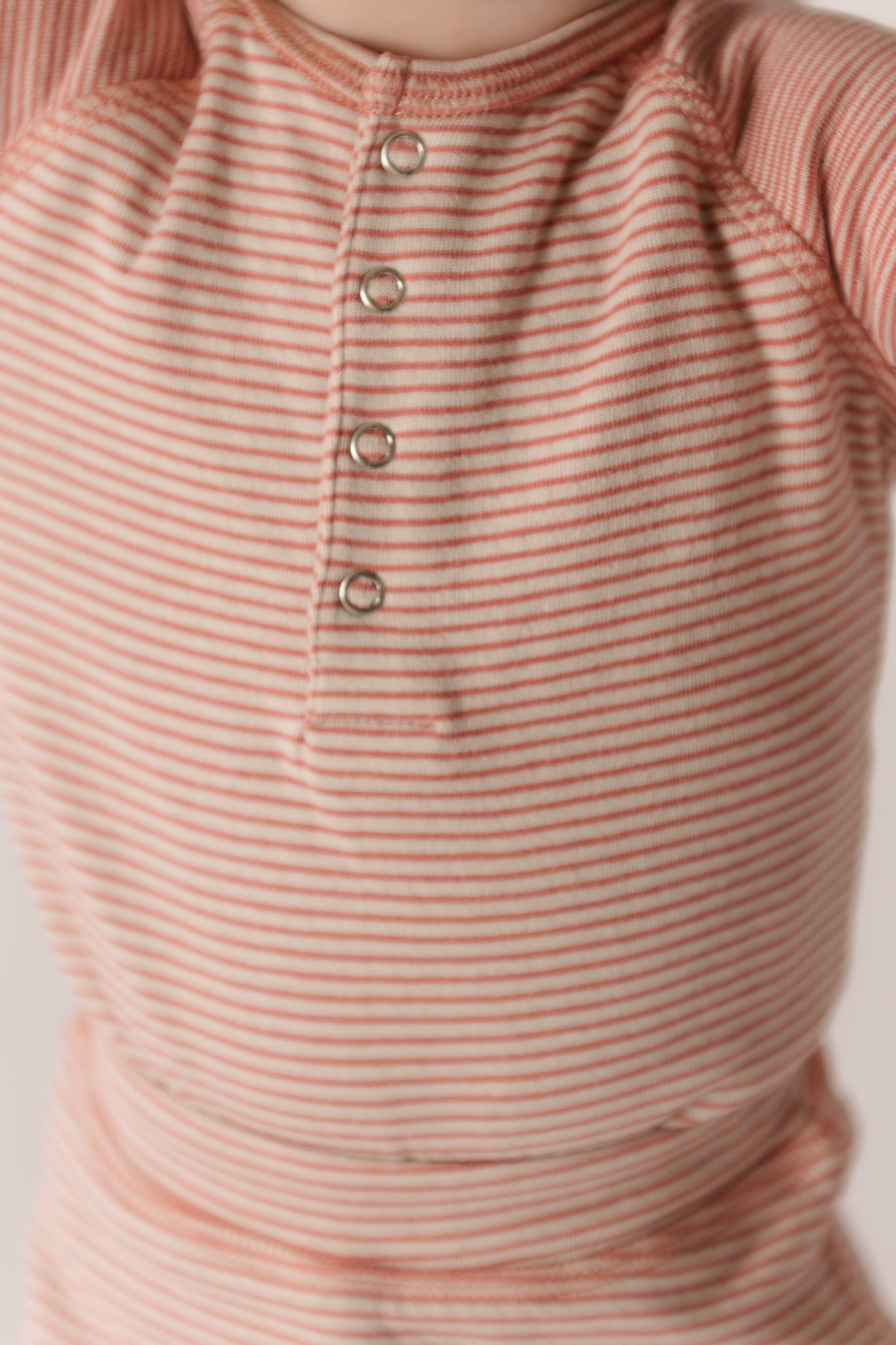 Sailor Stripe Raglan One-Piece - Tea Rose