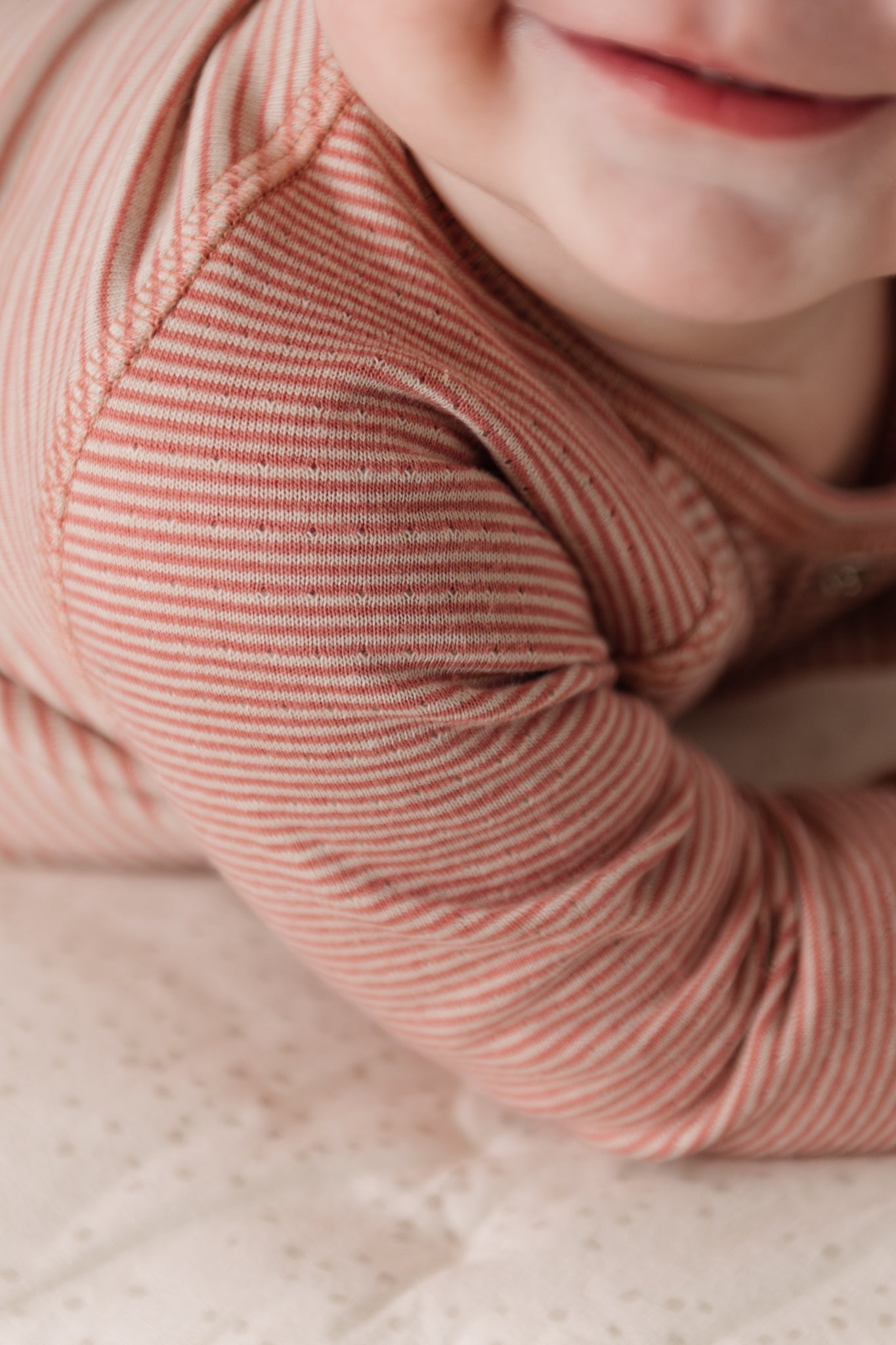 Sailor Stripe Raglan One-Piece - Tea Rose