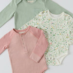 Sailor Stripe Raglan One-Piece - Tea Rose