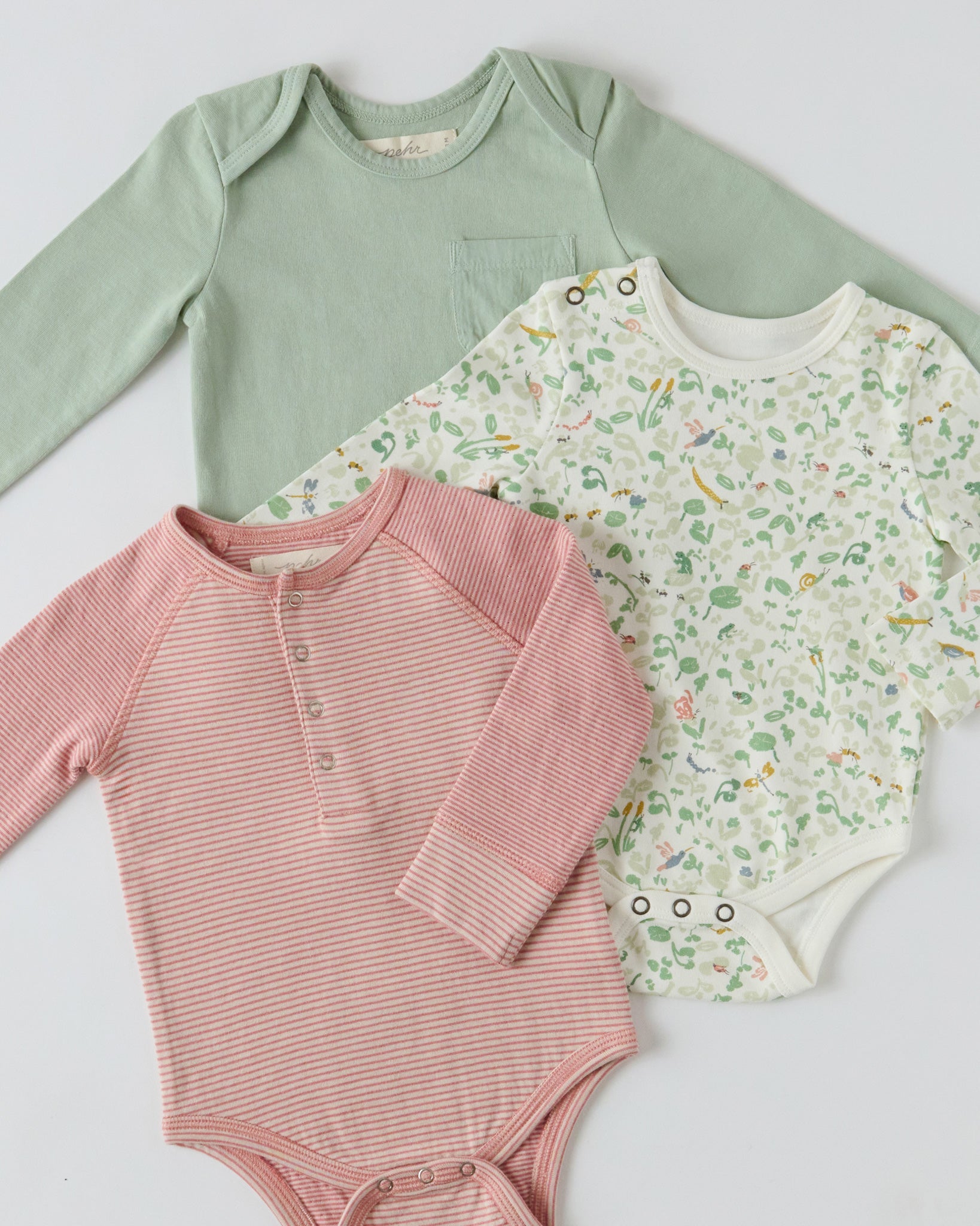 Sailor Stripe Raglan One-Piece - Tea Rose