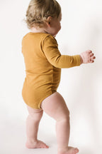 garment dye long sleeve one piece caramel