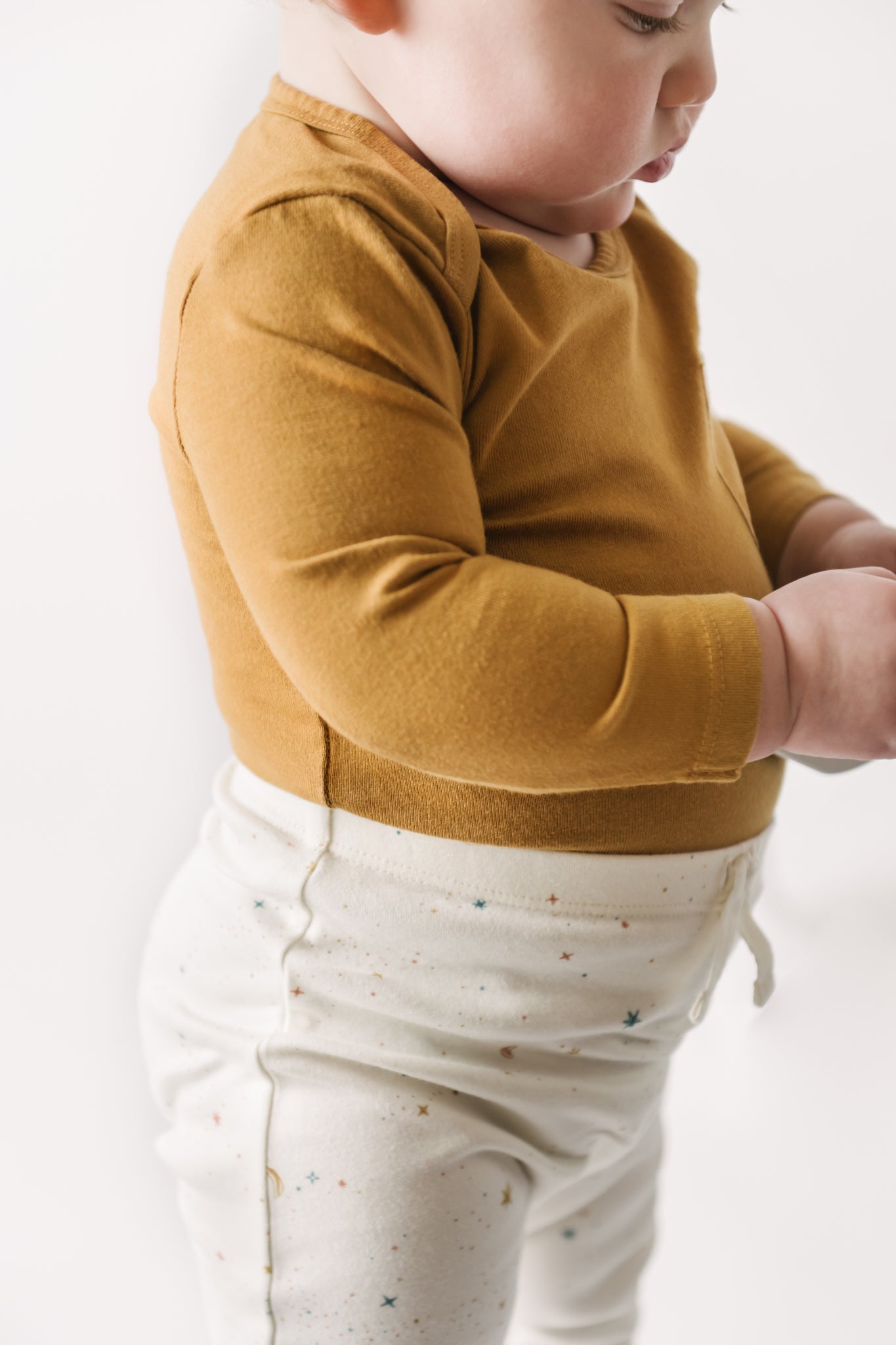 garment dye long sleeve one piece caramel