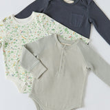 garment dye long sleeve one piece ink blue