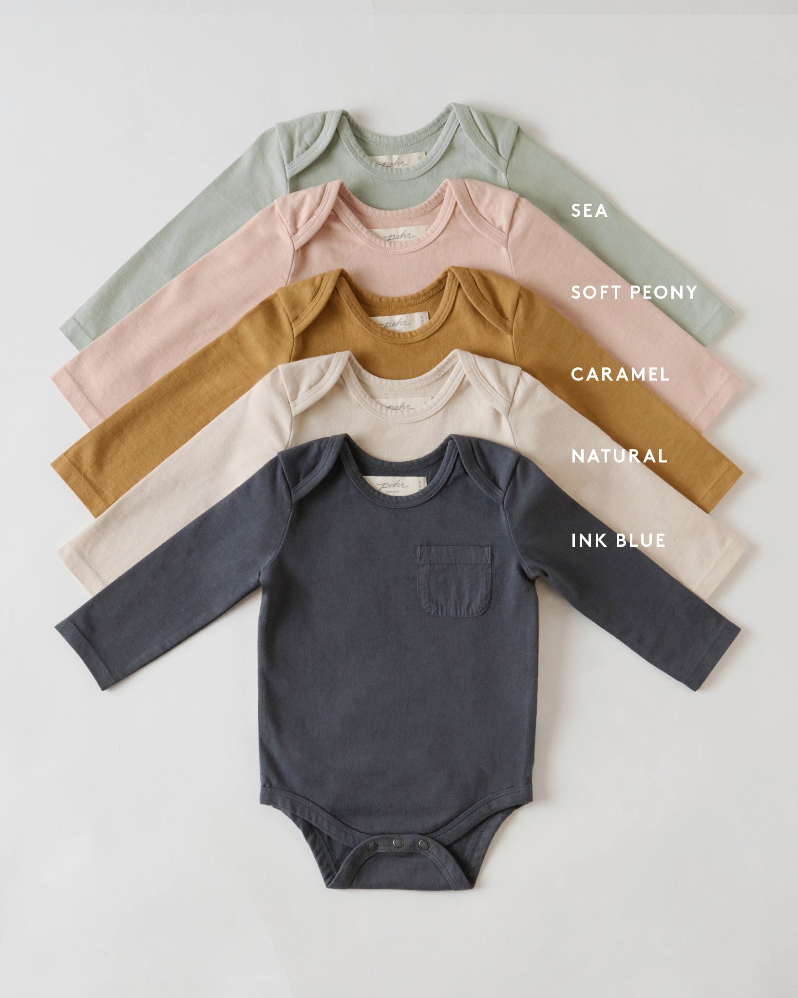garment dye long sleeve one piece ink blue