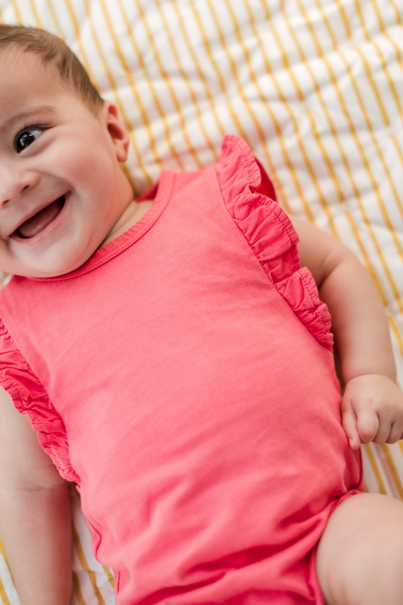 Garment Dye Flutter One-Piece - Raspberry