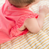 Garment Dye Flutter One-Piece - Raspberry