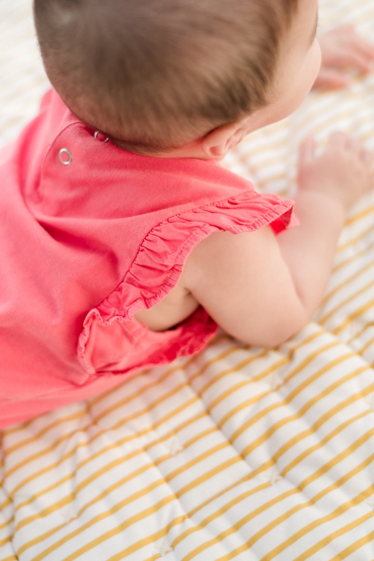 garment dye flutter one piece raspberry
