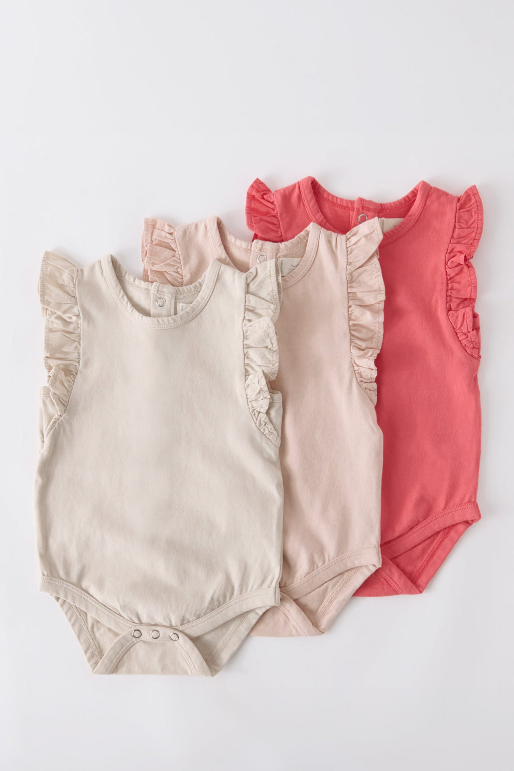 garment dye flutter one piece raspberry