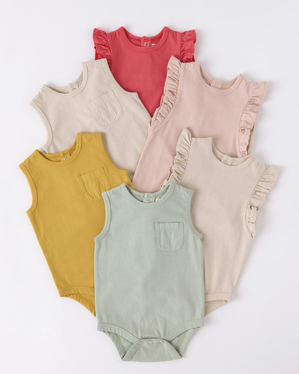 garment dye flutter one piece raspberry