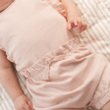 Garment Dye Flutter One-Piece - Soft Peony