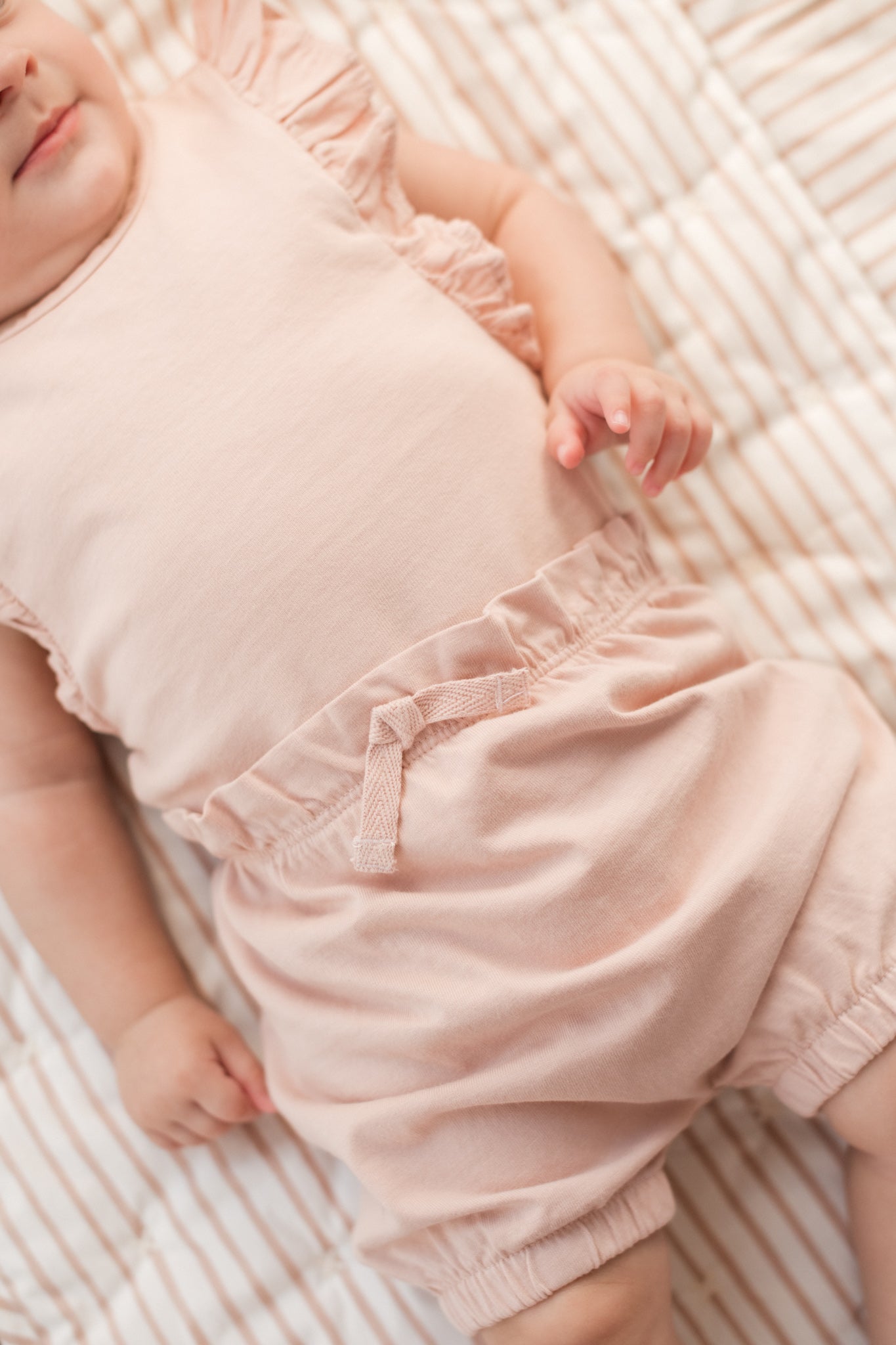 Garment Dye Flutter One-Piece - Soft Peony