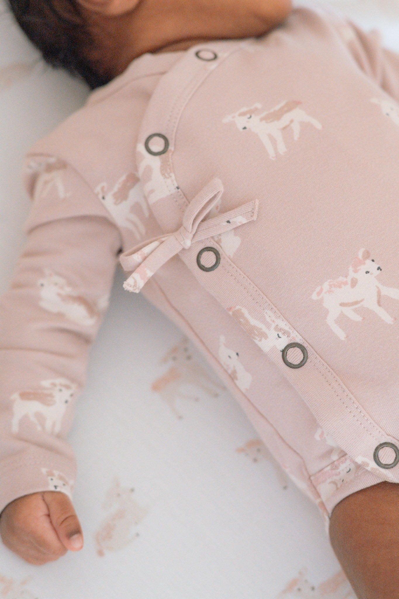 the littles long sleeve kimono one piece dear lamb