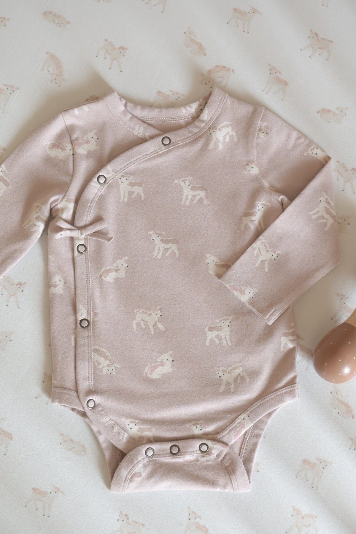 the littles long sleeve kimono one piece dear lamb