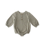 Flannel Long Sleeve One-Piece - Sage/Light Sage