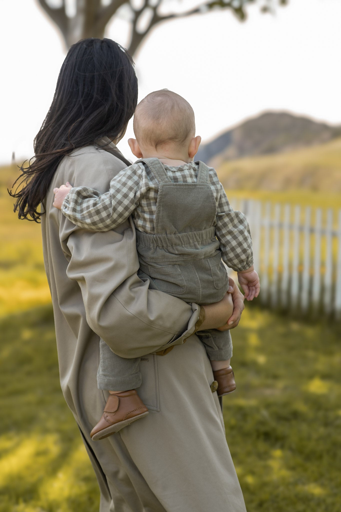 Flannel Long Sleeve One-Piece - Sage/Light Sage