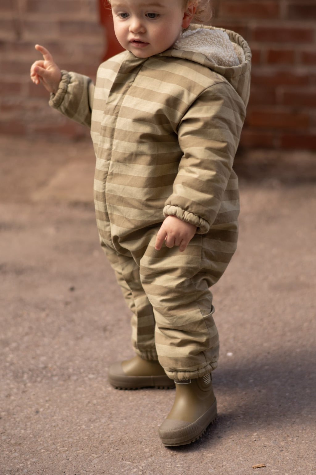 sherpa lined storm suit moss stripe