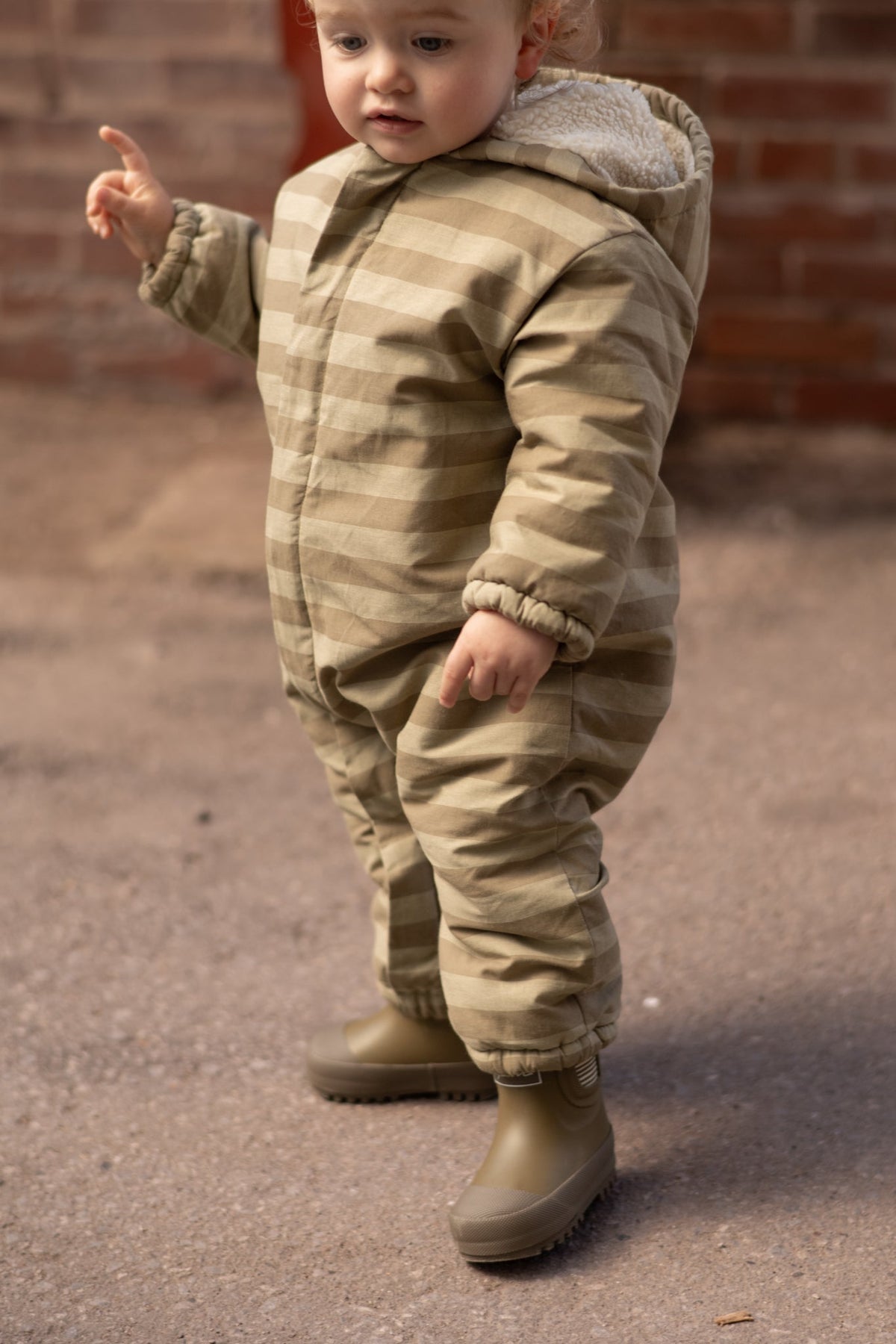 sherpa lined storm suit moss stripe