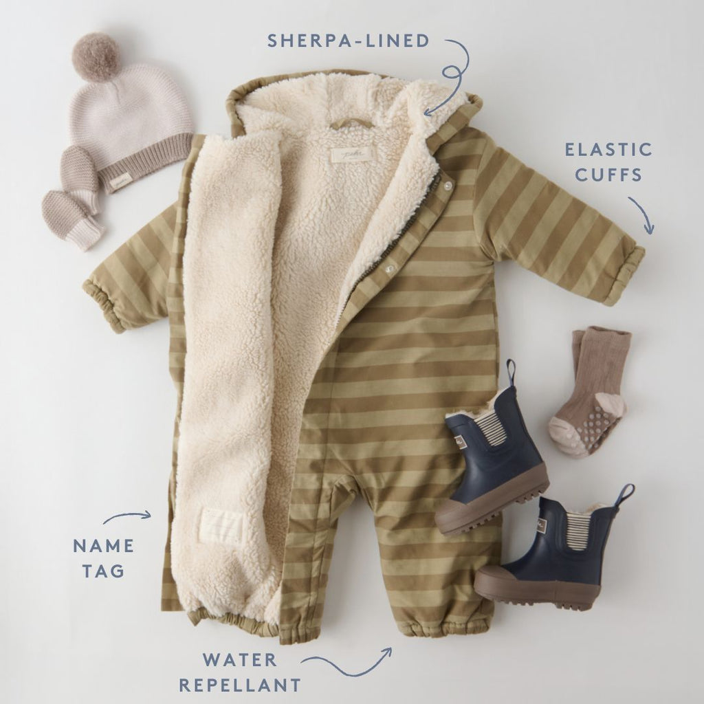 sherpa lined storm suit moss stripe