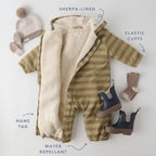 sherpa lined storm suit moss stripe