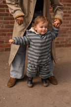 sherpa lined storm suit indigo stripe