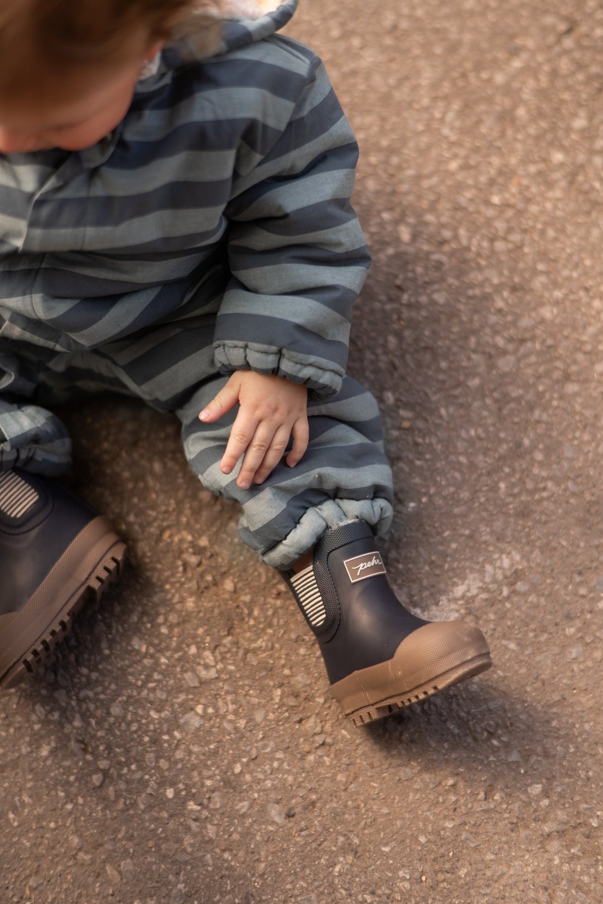 sherpa lined storm suit indigo stripe