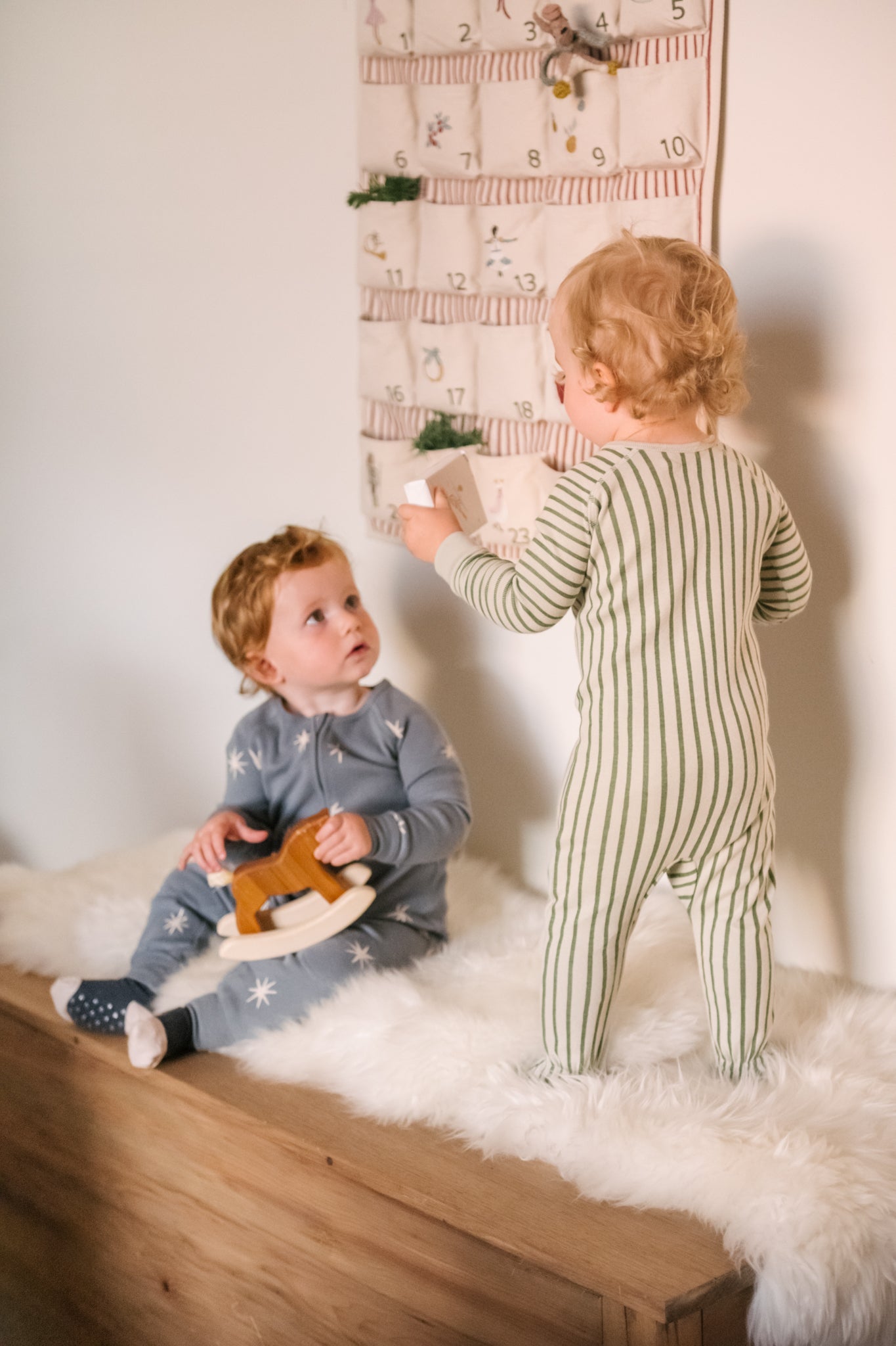 Ribbed Baby Sleeper - Stripes Away Evergreen