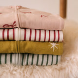 Ribbed Baby Sleeper - Stripes Away Evergreen