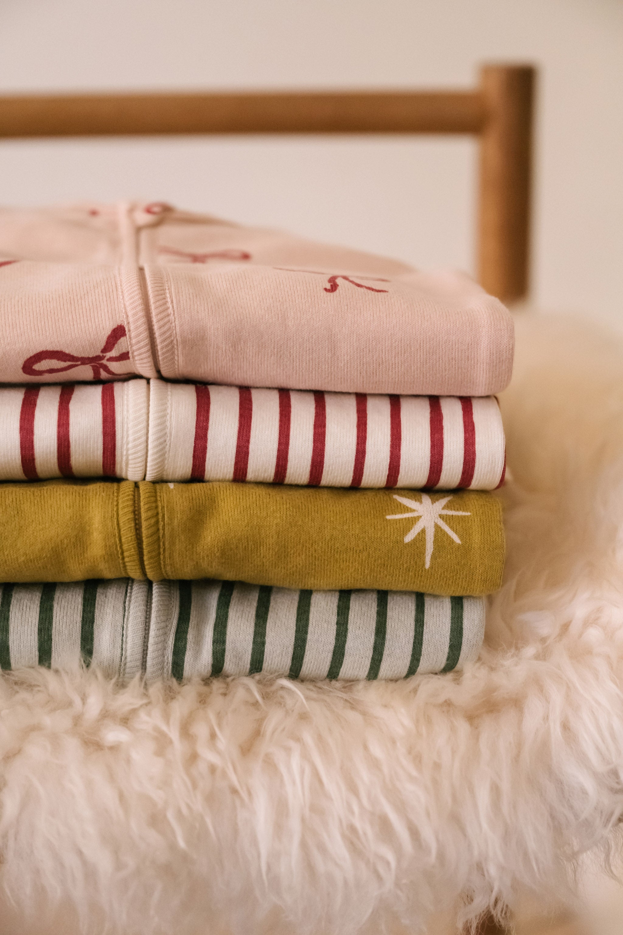 Ribbed Baby Sleeper - Stripes Away Evergreen