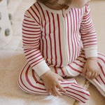 Ribbed Baby Sleeper - Stripes Away Berry
