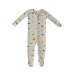 baby ribbed baby sleeper rush hour mist in greens pattern