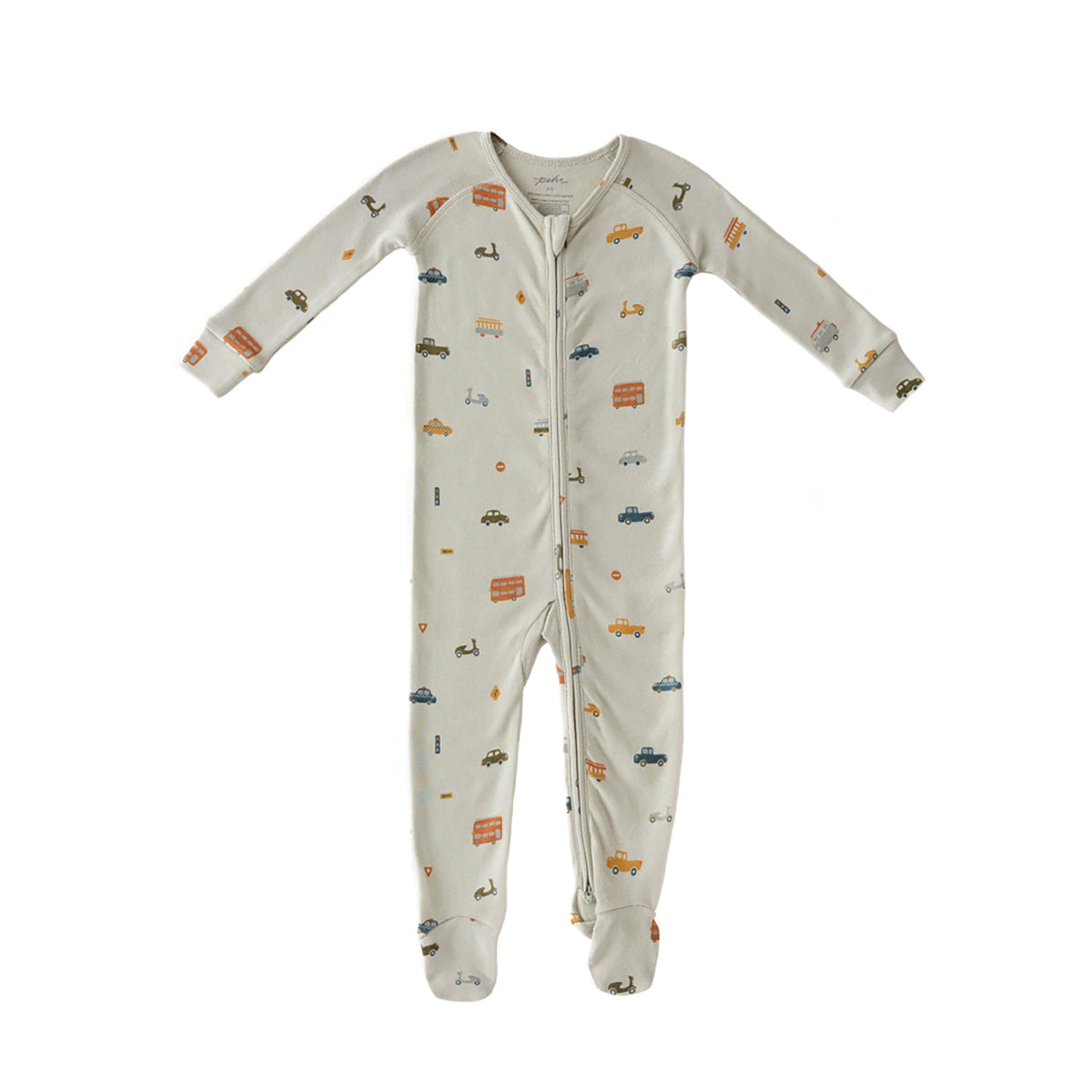 baby ribbed baby sleeper rush hour mist in greens pattern