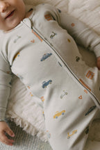 baby ribbed baby sleeper rush hour mist