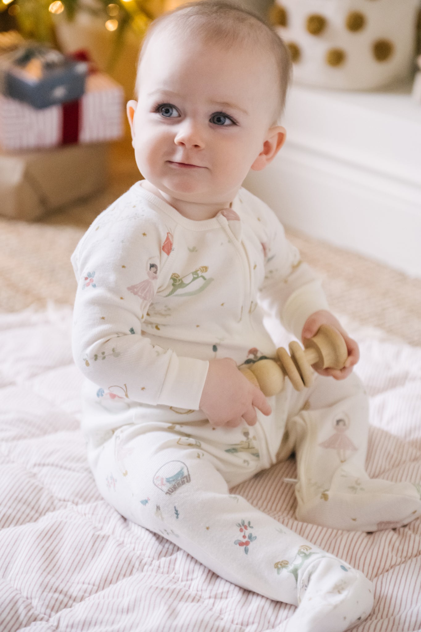 Ribbed Baby Sleeper - Partridge in a Pehr Tree