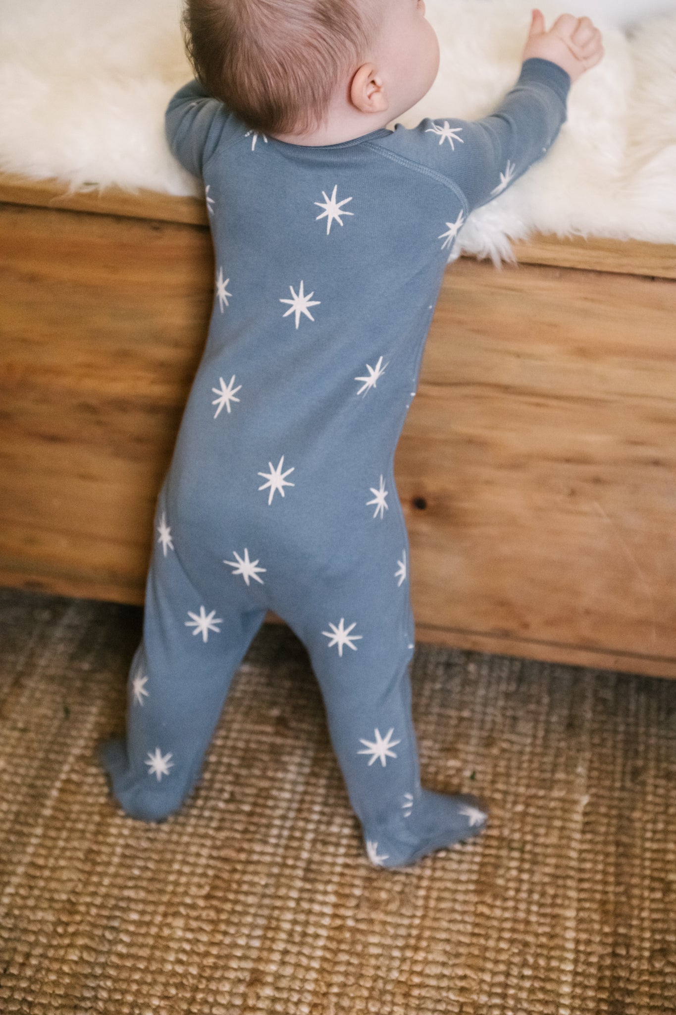 Ribbed Baby Sleeper - Starry Midnight